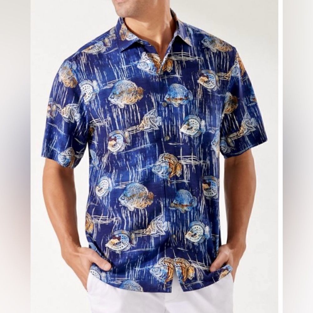 Tommy Bahama Veracruz Cay Seaview Short Sleeve Camp Shirt Size XXL